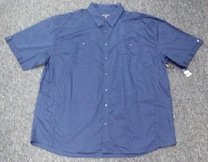 WOVEN SHIRT BY KNOCKOUT JEANS - BIG & TALL - 4X - NAVY BLUE MEN - FREE SHIP!  - Picture 1 of 2