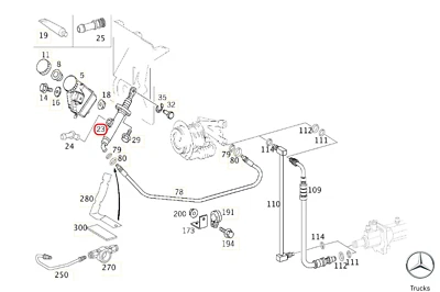 Original Mercedes-Benz A0012959106 master cylinder, clutch Atego Axor Unimog new - Image 1 of 4