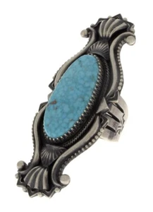 7.75 - Natural Birdseye Kingman Turquoise Ring By Navajo Artist Derrick Gordon - Picture 1 of 5