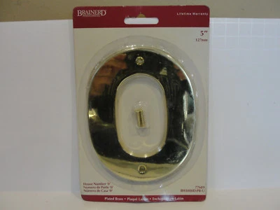 Brainerd 5” Latón Chapado Número de Casa "0", 77689 BH3088D-PB-U  Foto 1 de 3