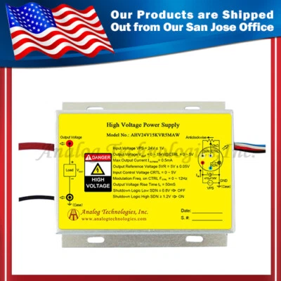 AHV24V15KVR5MAW High Voltage DC-DC Power Supply 24VDC Input 15KV 0.5mA Output - Image 1 of 4