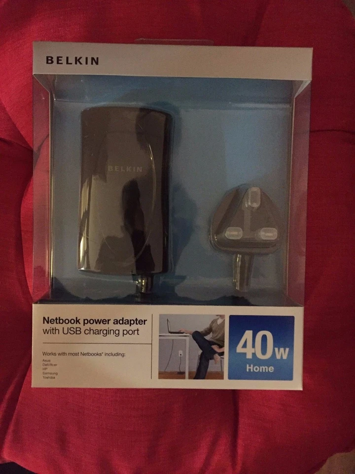 NUEVO Adaptador de Alimentación de CA para computadora portátil Belkin Universal 40W con puerto de carga USB  Foto 1 de 1