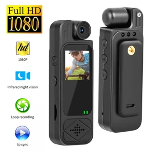 HD 1080P Mini Camera Camcorder Body Police Cam with Audio Video DVR IR Night Cam - Picture 1 of 28