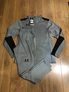 Under Armour tracksuit Grey 1/4 zip top and bottoms slim fit all sizes