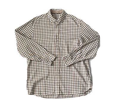 Men’s Brown White Check VAN LAACK long Sleeved Shirt size XL - Image 1 of 4