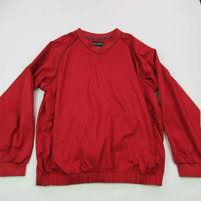 Camisa Footjoy Para Hombres Grande Manga Larga Roja Ropa Activa Pullover Golfista Informal Foto 1 de 4