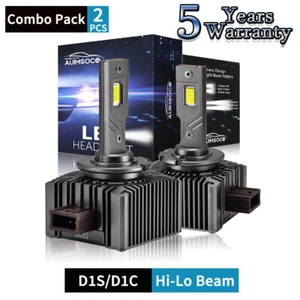 Super Bright 6500K Xenon White D1S LED Headlight Conversion Kit Bulbs 360000LM - Picture 1 of 12