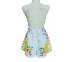 BEC & BRIDGE white shorts purple gold floral drawstring elastic lined size 6 - Picture 1 of 12