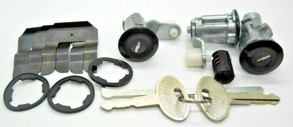 Ford Mustang 1987 a 1992 puerta guante maletero cerraduras tapas negras Foto 1 de 4