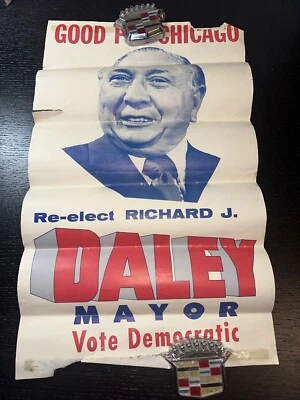 Richard J Daley 1975 Poster *ORIGINAL* -Chicago Memorabilia- - Bild 1 von 4