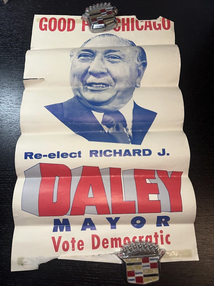Richard J Daley 1975 Poster *ORIGINAL* -Chicago Memorabilia- - Bild 1 von 4