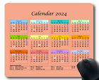 Calendar 2024 Year Mouse Pad,Pink Mouse Pad with Stitched Edge