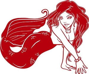 Mermaid Fantasy Ocean Sea Girl Fish Car Truck Window Laptop Vinyl Decal Sticker - Picture 1 of 2