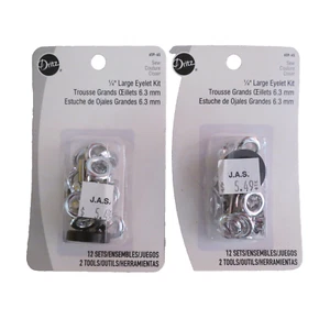 2 paquetes DRITZ #659-65 KIT DE OJALES GRANDES PLATEADOS (2 HERRAMIENTAS, 12 OJALES), 1/4" #3 - Imagen 1 de 3