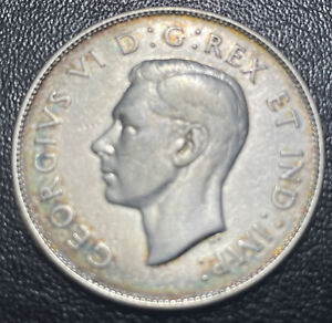 New Listing1947 Canadian Half Dollar, Curved 7, Vf