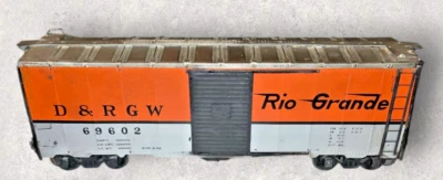Vintage O Scale Tin Plate and Wood Rio Grande 40ft Box Car Old Knuckle Couplers - Image 1 of 4