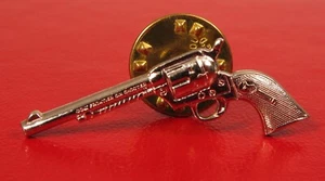VINTAGE POLICE COLT FRONTIER SIX SHOOTER PISTOL REVOLVER GUN TIE PIN CLIP !! - Picture 1 of 1