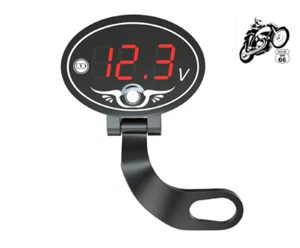 12V Motorcycle Waterproof RED LED Voltmeter with Mounting Bracket - Picture 1 of 6