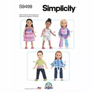 PATRÓN DE COSTURA SIMPLICITY S9499 Ropa para muñecas de 18"/45,5 cm - Imagen 1 de 8