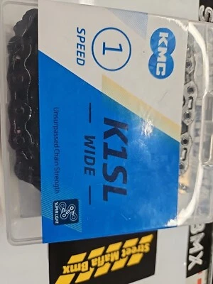 Corrente de bicicleta KMC K1SL BMX 1/8" 112L pinos ocos com fenda mais leve! Fit SE NOVO - Imagem 1 de 4