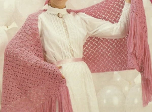 Lacy Shawl Crochet Pattern INSTRUCTIONS removed from a magazine - Picture 1 of 1
