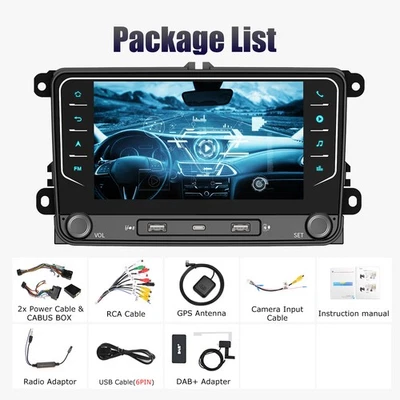 Autorradio 7" Android 14 64G Carplay RDS GPS para VW GOLF 5 6 PASSAT Polo Caddy - Imagen 1 de 4