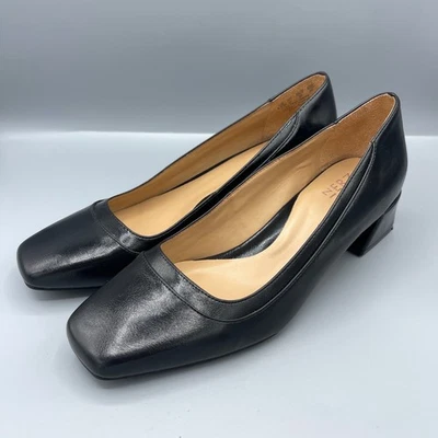Naturalizer Square Toe Block Heel Pumps Size 8.5M Black Women's Shoes - Image 1 of 4