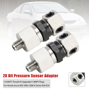 2x Oil Pressure Sensor Adapter Pour Honda Acura RSX 2002-2006 K Series K20 K24 - Picture 1 of 13
