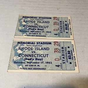 Vtg 1962 Ticket Stubs (2) Rhode Island Vs Connecticut 60s KWZ - Picture 1 of 2