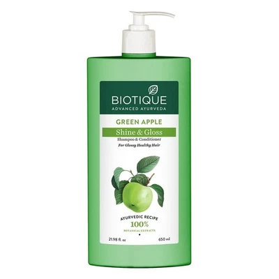 Champú y acondicionador Biotique verde manzana brillo y brillo | Cabello suave y brillante | Foto 1 de 4