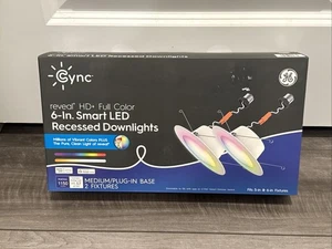 Cync Full Color 6in. Smart LED Recessed Downlights (2 Pack) New  - Picture 1 of 4