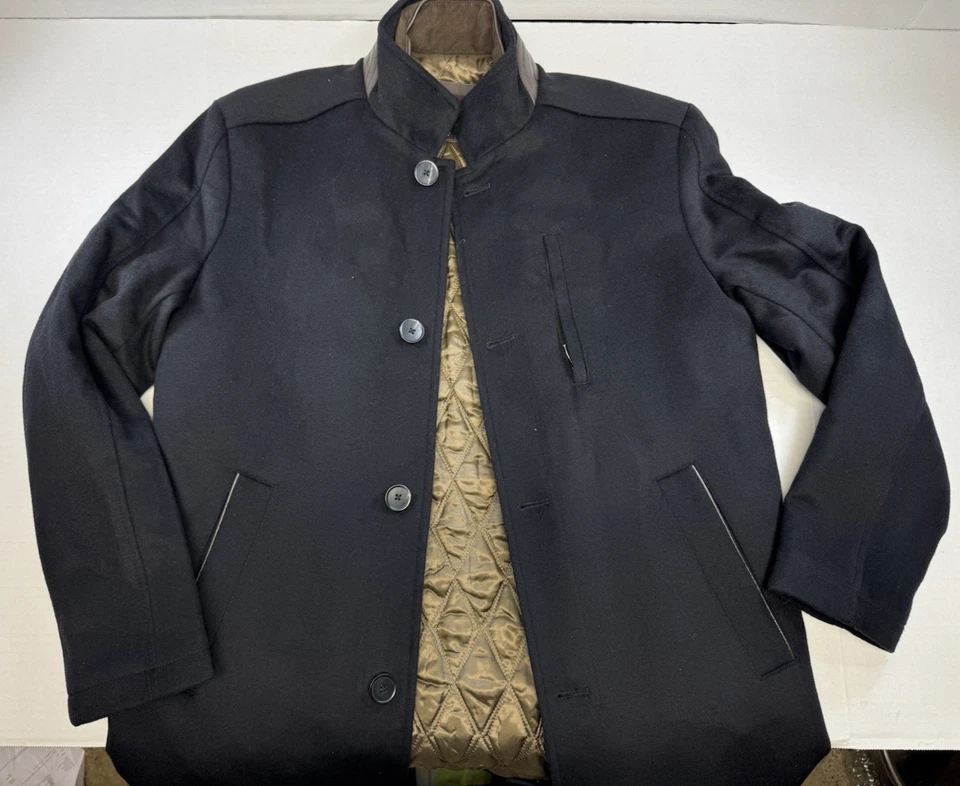 Abrigo de coche Johnston & Murphy Upton para hombre - negro - pequeño Foto 1 de 4