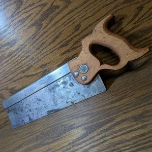 Vintage Disston Tenon Back Saw – 12” Blade Cast Steel Toronto – For Restoration - Foto 1 di 19