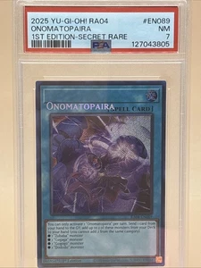 PSA 7 Onomatopaira 2025 Yu-Gi-Oh! RA04 Misprint Error 1st Ed Secret Rare #EN089 - Picture 1 of 4