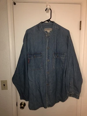 Camisa Unionbay Vintage Años 90 Para Hombre Talla XL Azul Denim Manga Larga Bolsillos Abotonados Foto 1 de 4