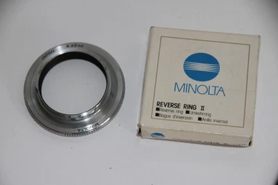 Genuine Minolta Reverse Ring II 49mm lens to MD Mount Camera Macro Adapter. - Image 1 of 4