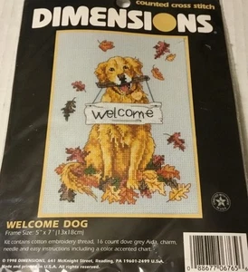 Dimensions Welcome Dog 5X 7 Sealed Package Kit Vintage 1998 - Bild 1 von 2