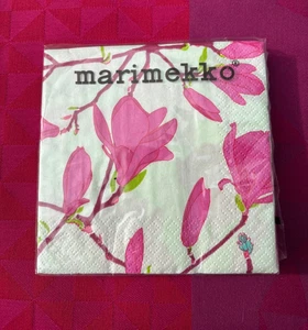 Marimekko “Keisarinna” Paper Napkins, Pink Floral, 24x24 cm, 20-Pack - Picture 1 of 5