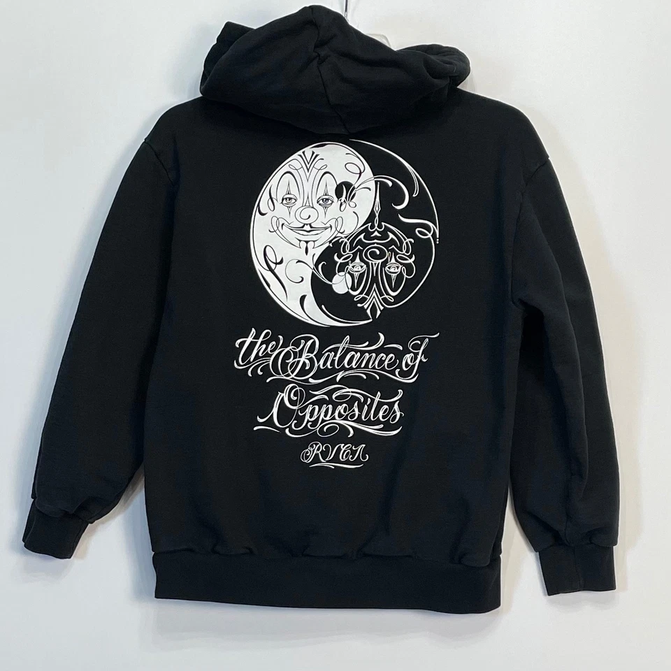 RVCA ~ Mister Cartoon Yin Yang Artist Network Program Black Hoodie Women Size XS - Image 1 of 4