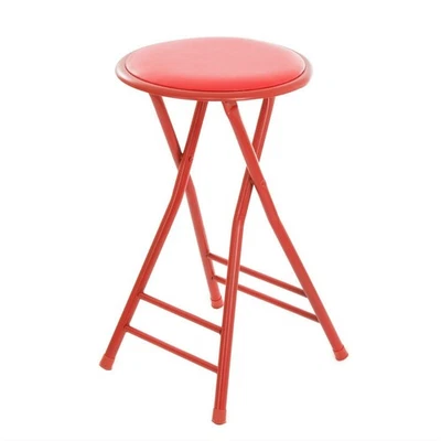 24 Inch Cushioned Folding Stool Portable Indoor Counter Bar Stool for Kitchen - Image 1 of 2
