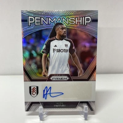 Alex Iwobi 2023-24 Panini Prizm Penmanship Silver Prizm Auto /25 Fulham - Image 1 of 2