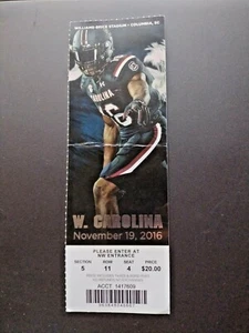 SC Gamecocks VS West Carolina 2016 FOOTBALL GAME TICKET STUB FREE SHIPPING - Picture 1 of 2
