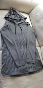 Columbia Women’s Hoodie Size Medium Light Grey Diamond Patterned Pullover - Picture 1 of 7