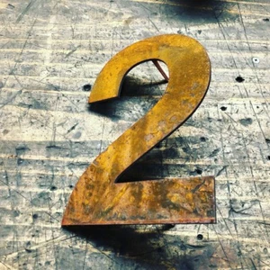 3D Floating Corten Steel House Number Rustic Custom Made Laser Cut Rusted Steel - Picture 1 of 4