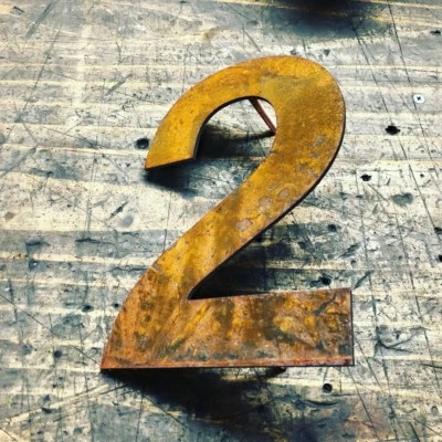 3D Floating Corten Steel House Number Rustic Custom Made Laser Cut Rusted Steel - Image 1 of 4