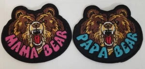 2 piezas. Parche bordado mamá oso papá oso aprox 3x3,5" planchado - Imagen 1 de 2