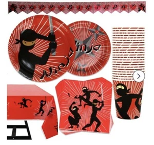 NINJA 102 pc Birthday Party Supplies 25 Set by Scale Rank (Plates Cups Napkins.. - Picture 1 of 8
