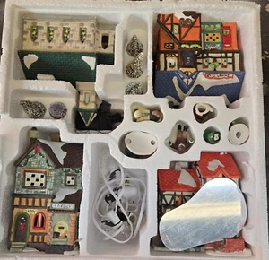 Vintage 1995 QVC Porcelain 20 pc Lighted Christmas Holiday Village Set H22352 - Picture 1 of 9