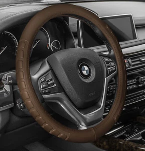 FH Group Microfiber Leather Car Steering Wheel Cover Fits 14.5" - 15.5" - Picture 1 of 16