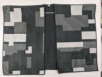 Woolrich Women Wool Reversible Blanket Poncho Jacket One Size Polyester Gray - Image 1 of 4